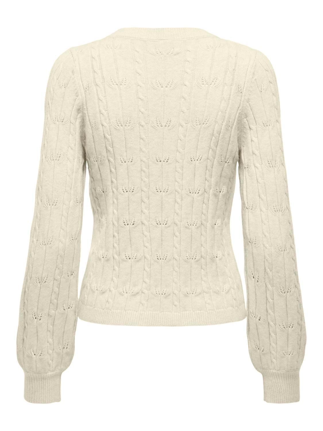 Onlkatia Ls Structure O-Neck Pull Cc Knt Beige