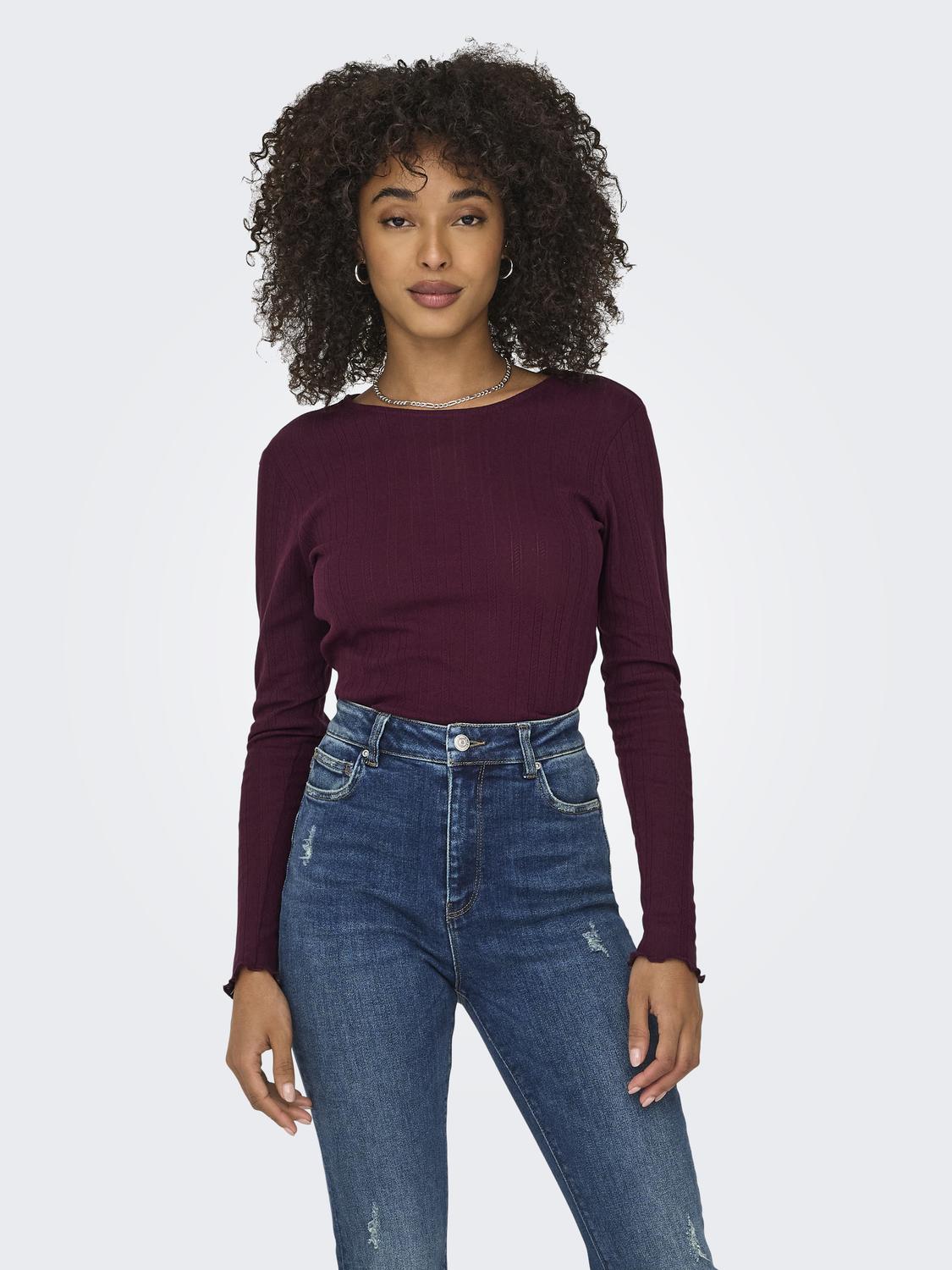 Onlcarlotta L/s Top Noos Jrs Mørkelilla