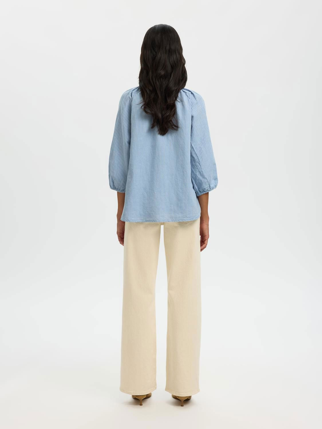 Slwcleo-Alberta Linen Blend Shirt Noos Blå
