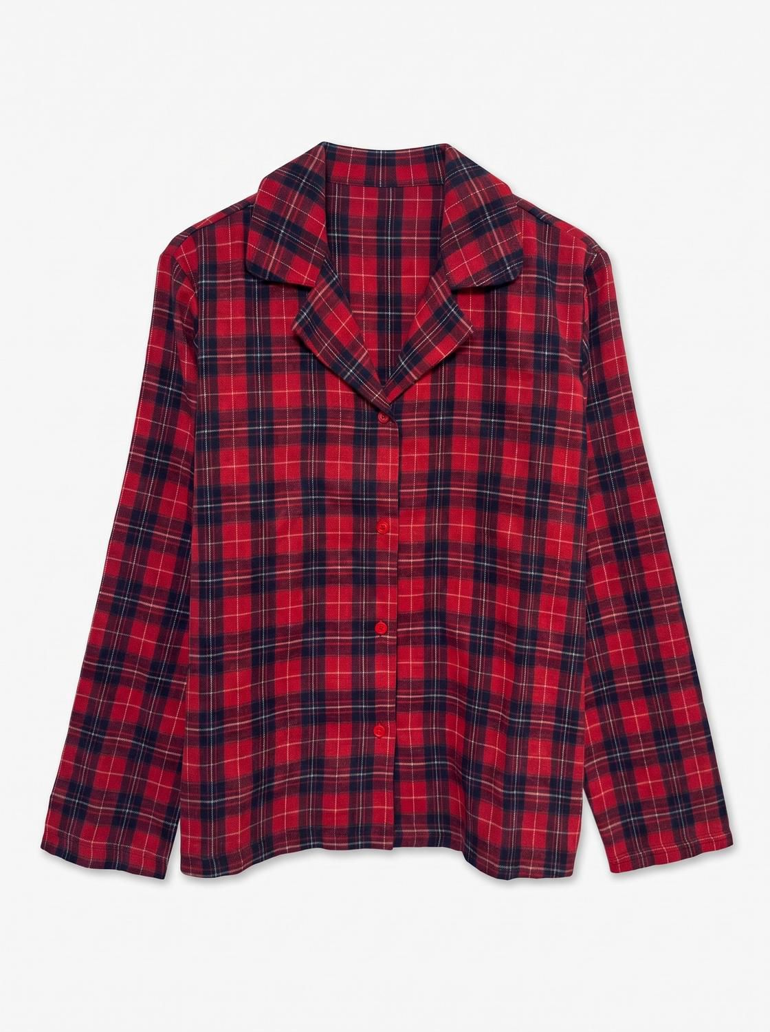Vmnora Flannel Nightwear Shirt Rød