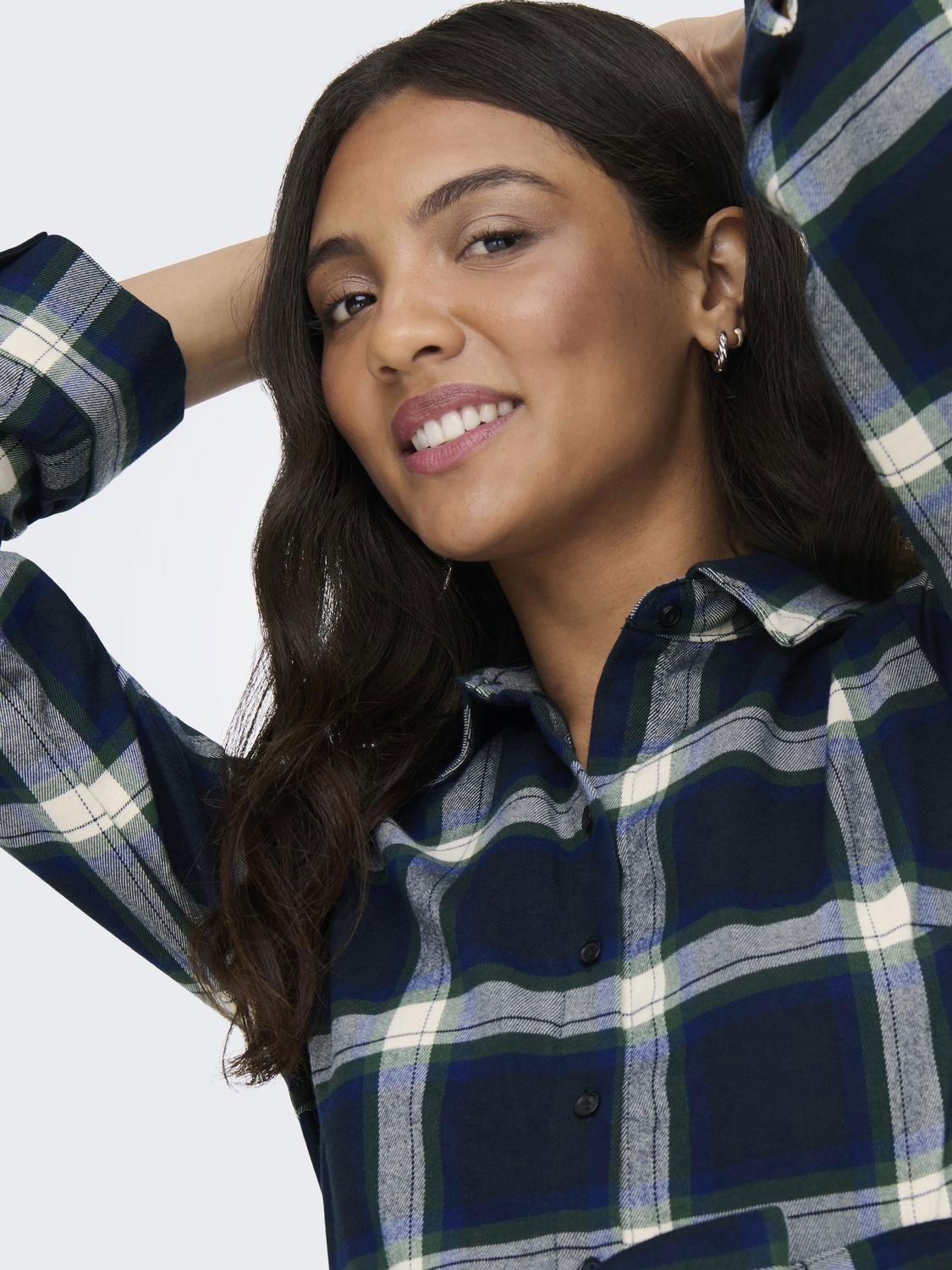 Onlwren Check Short Dress Wvn Blå