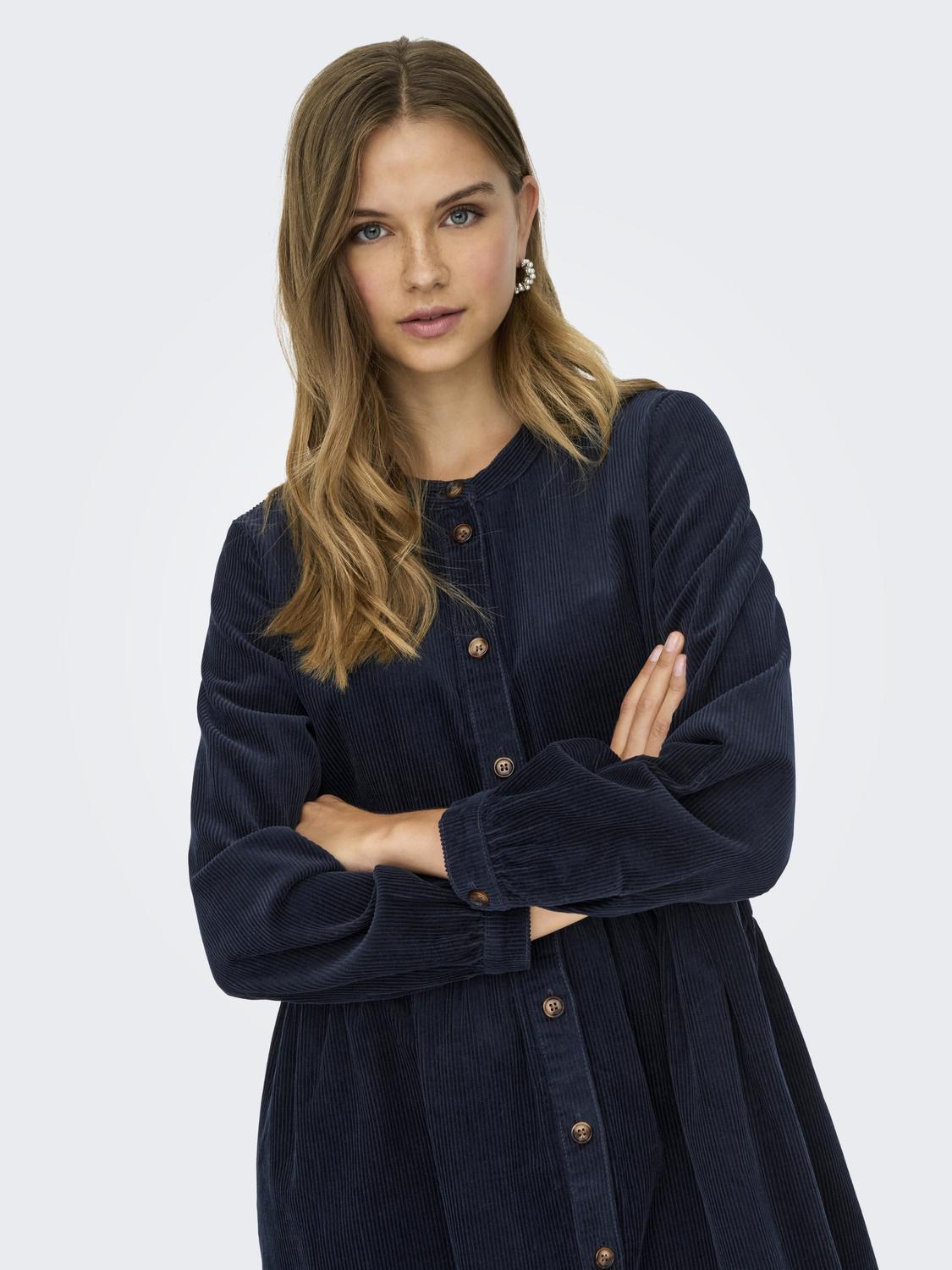 Jdyshiraz L/s Dress Wvn Dia Mørkeblå