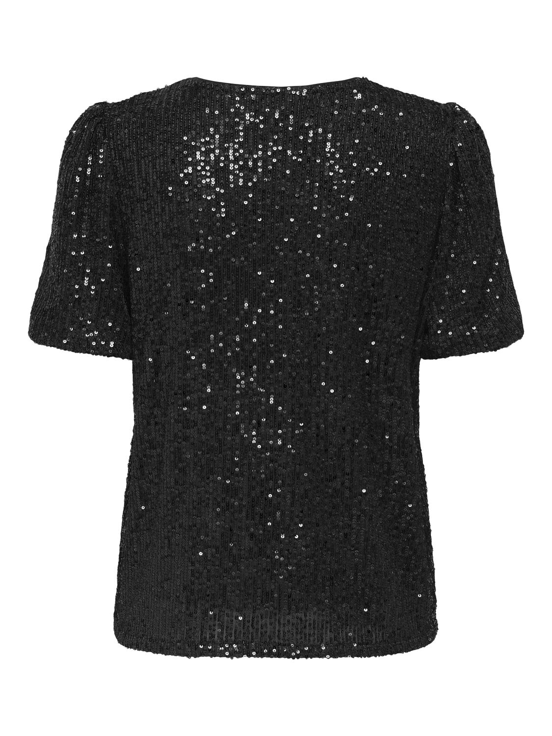 Onlana S/s Loose Sequins Top Jrs Sort