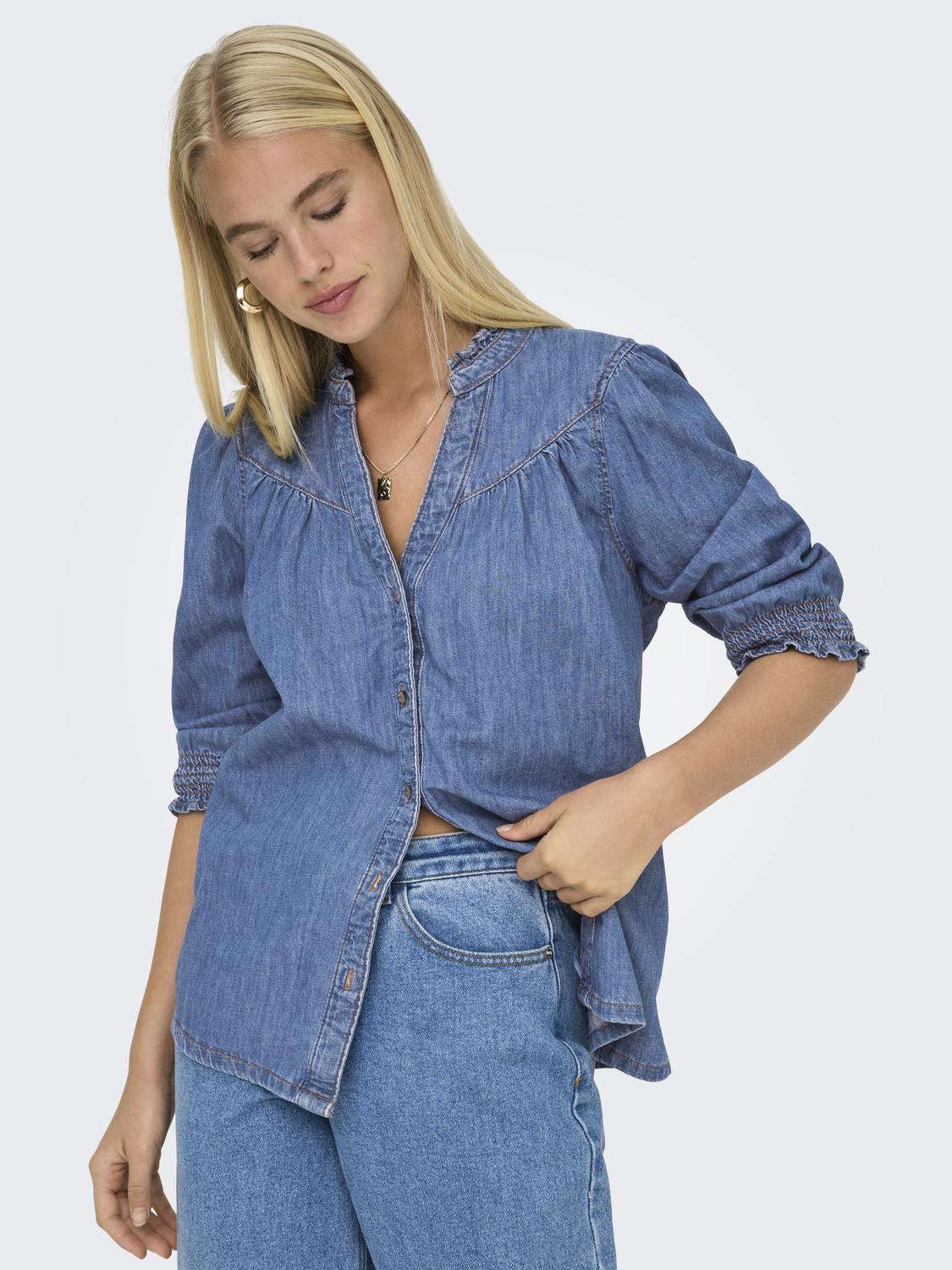 Onlraya 3/4 Shirt Dnm Akm Noos Blå