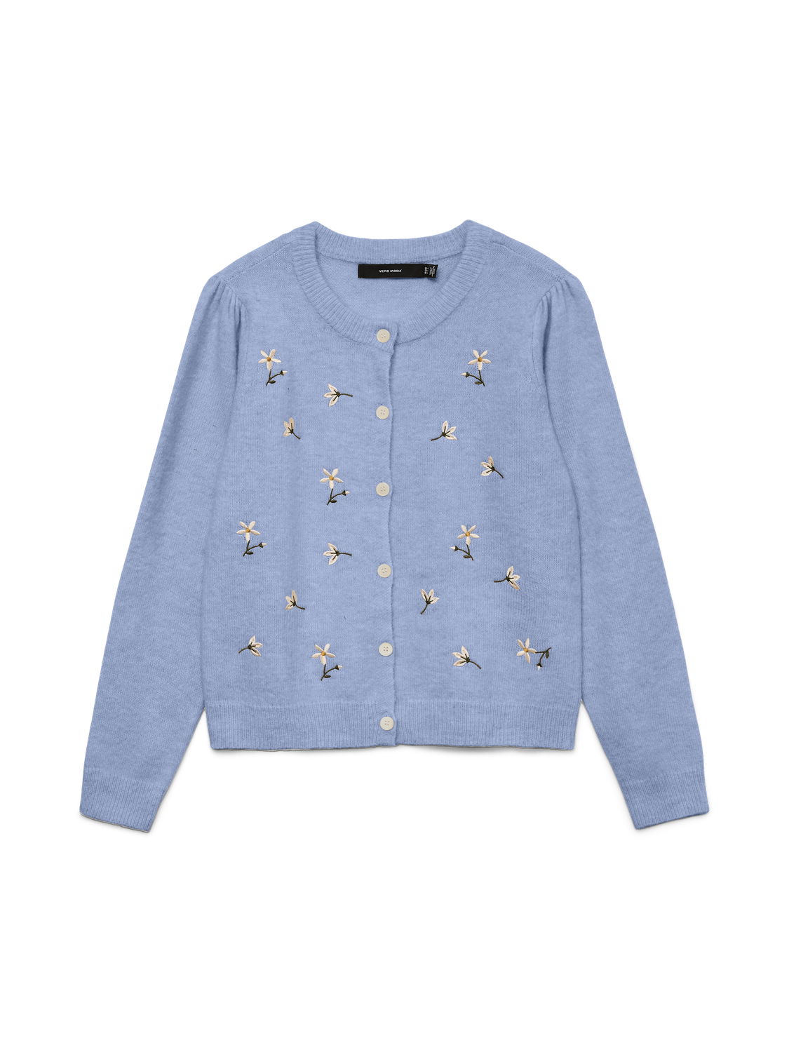 Vmfiorella Emb Ls O-Neck Short Card Boo Blå