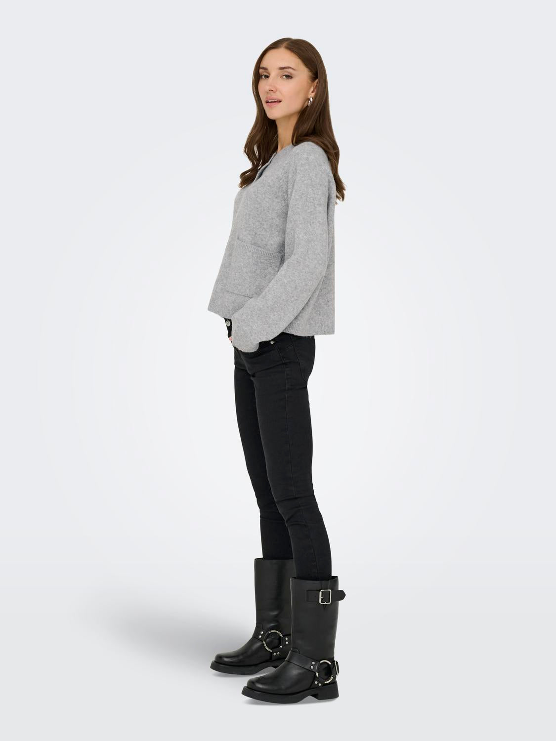 Onlpiemonte L/s Cardigan Knt Noos Lysegrå