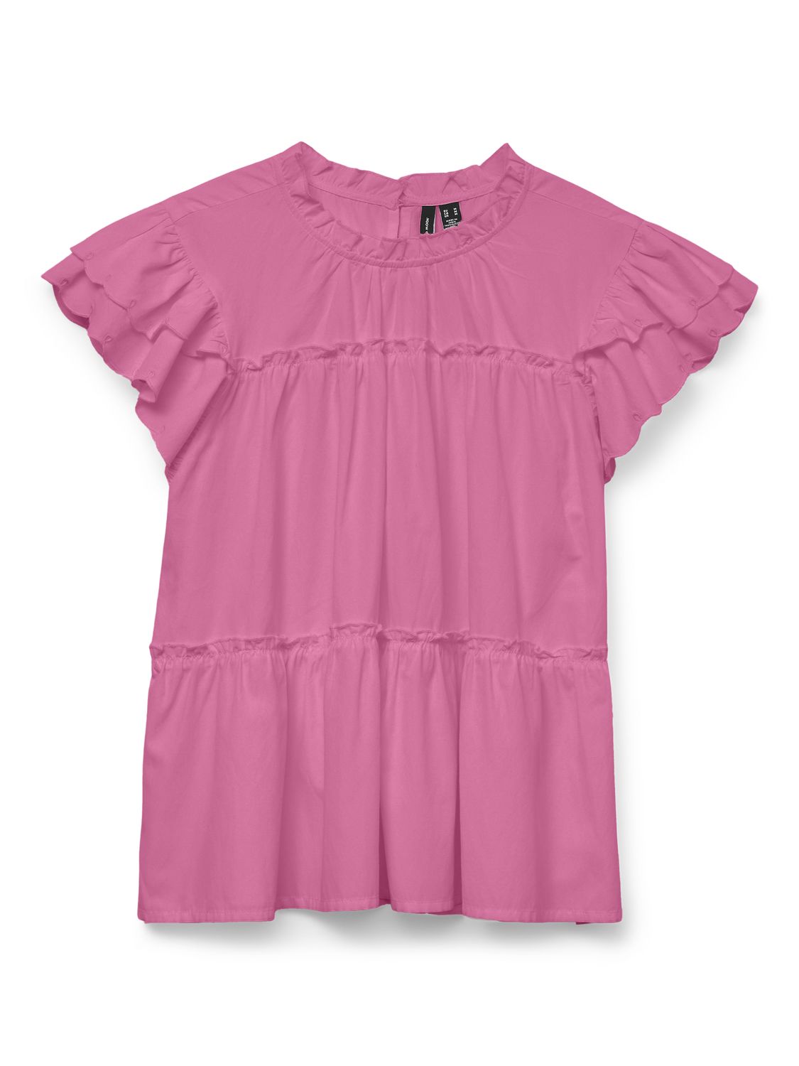 Vmisolde Sl O-Neck Frill Top Wvn Exp Sb2 Rosa