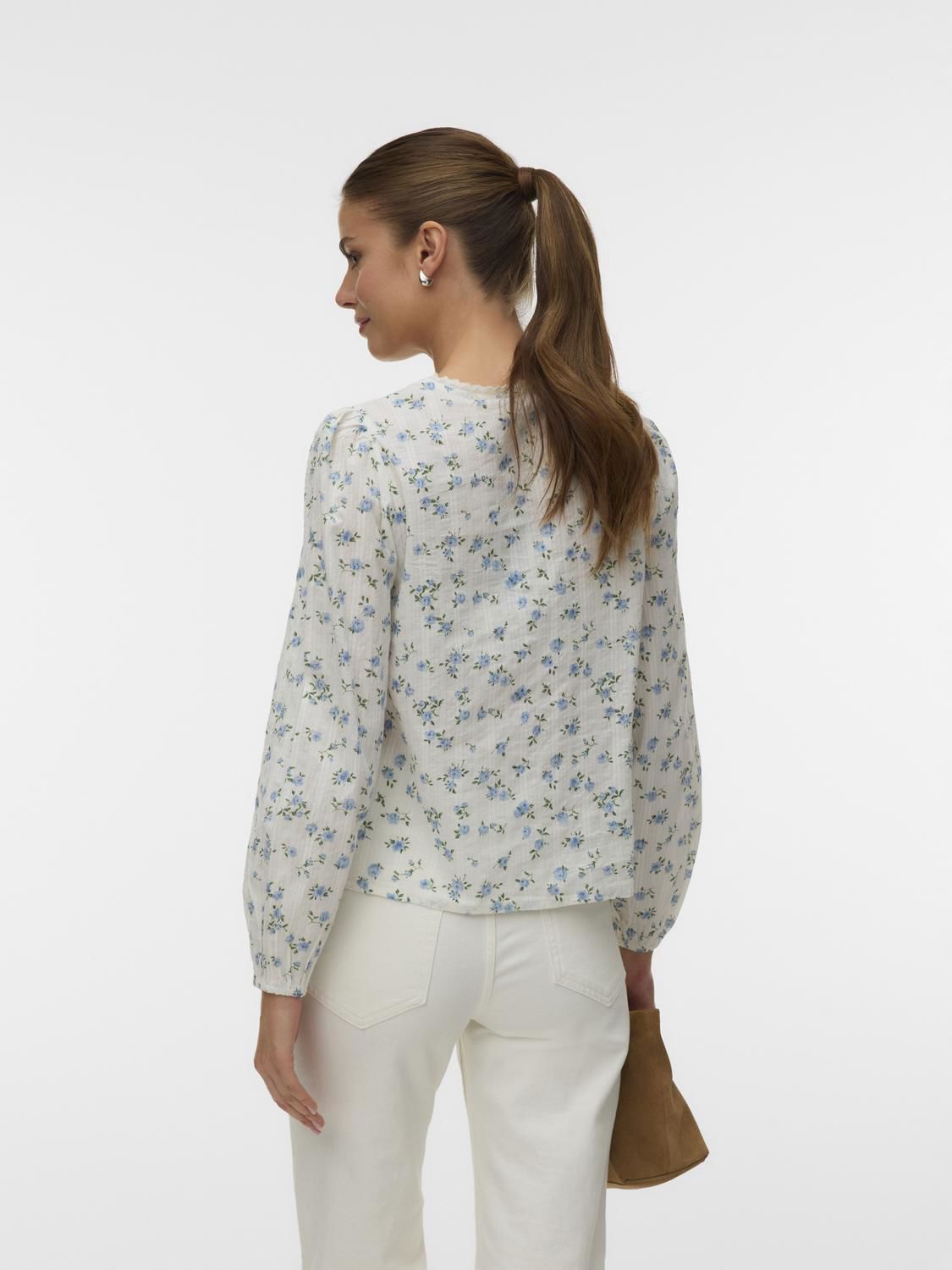 Vmaya Sofia Ls V-Neck Top Wvn Blå