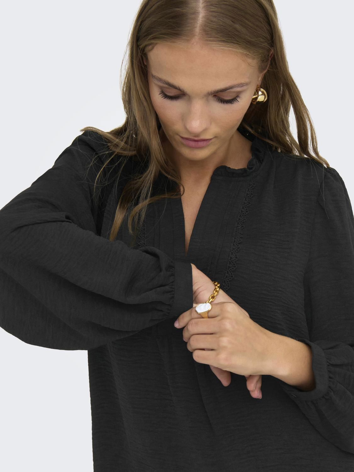 Jdyrachel Life L/s Pintuck Top Wvn Noos Sort