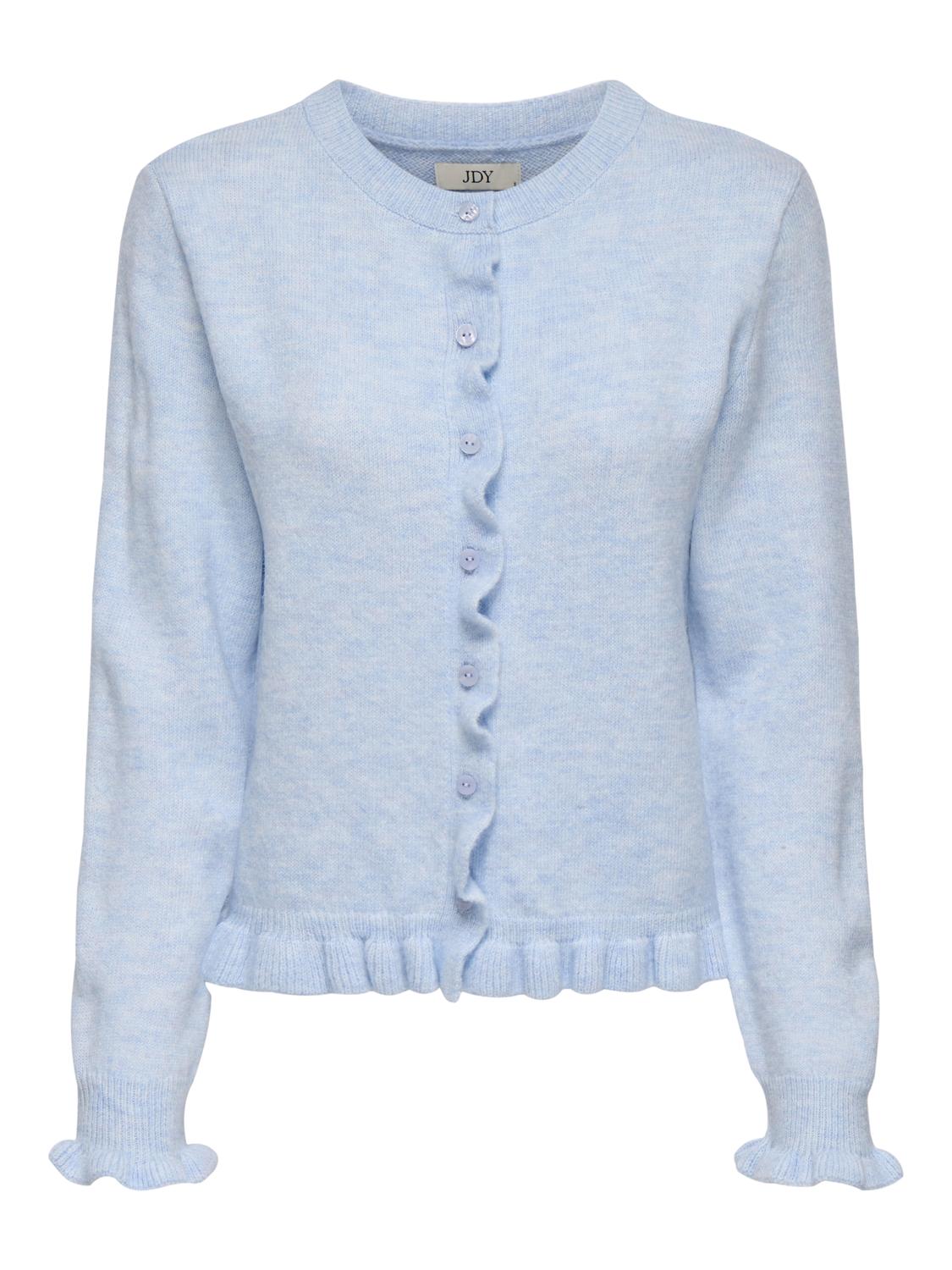Jdyletty L/s On Frill Cardigan Knt Noos Blå