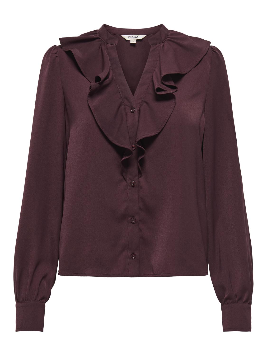 Onlthalia Life Ls V-Neck Frill Top Wvn Lilla