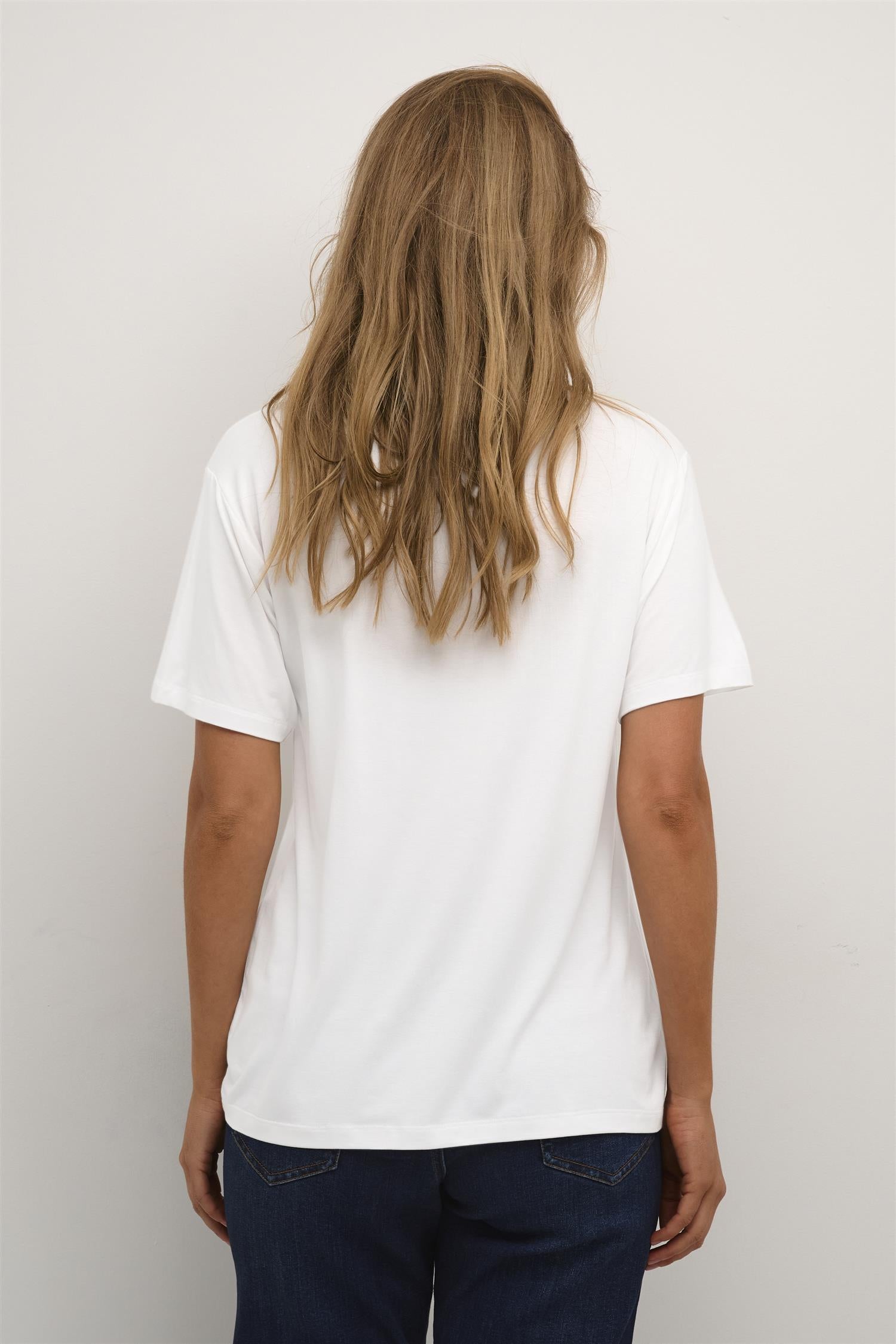 KAfida V-Neck T-Shirt Chalk
