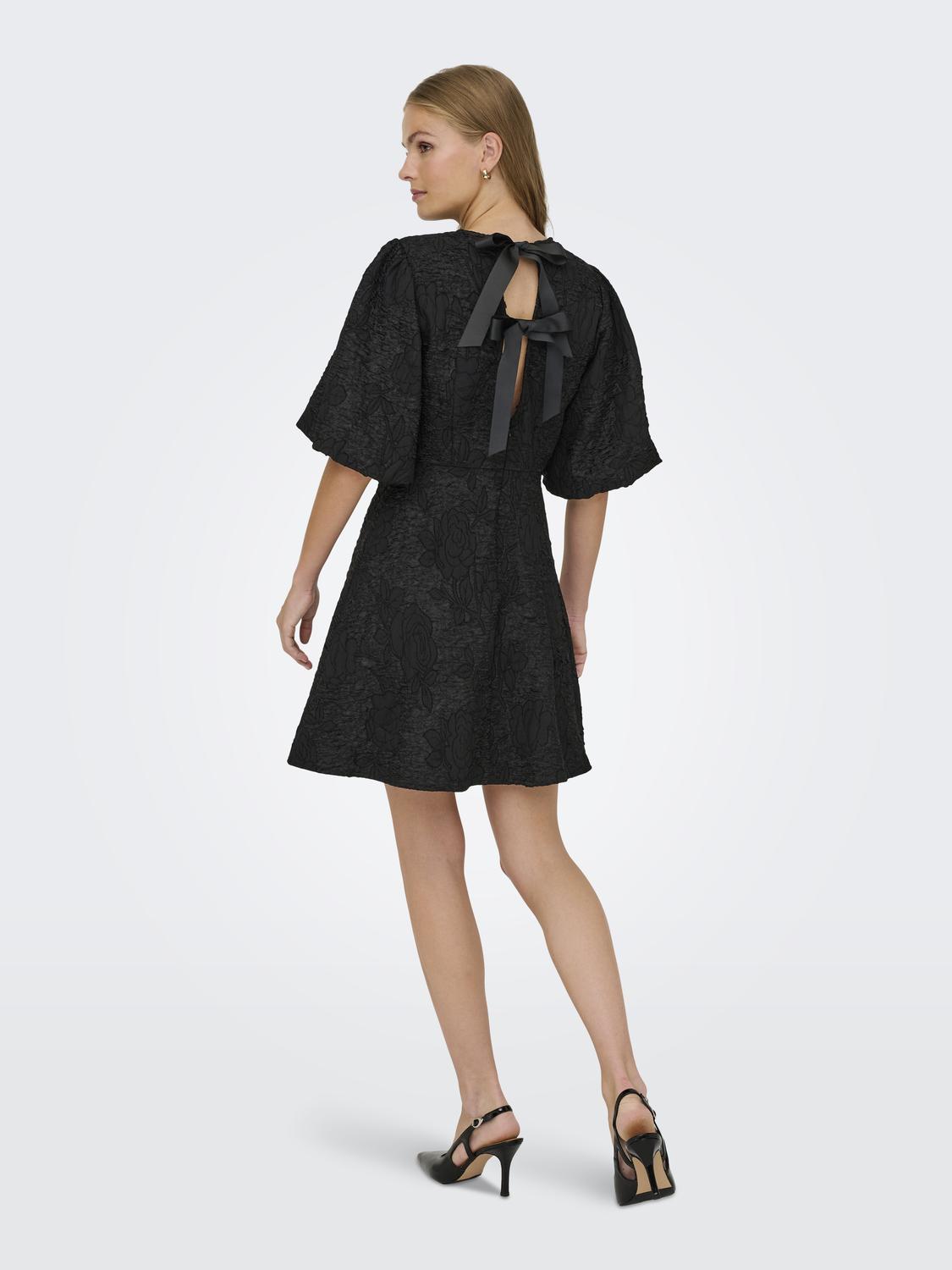 Jdydora S/s Bow Dress Wvn Svart