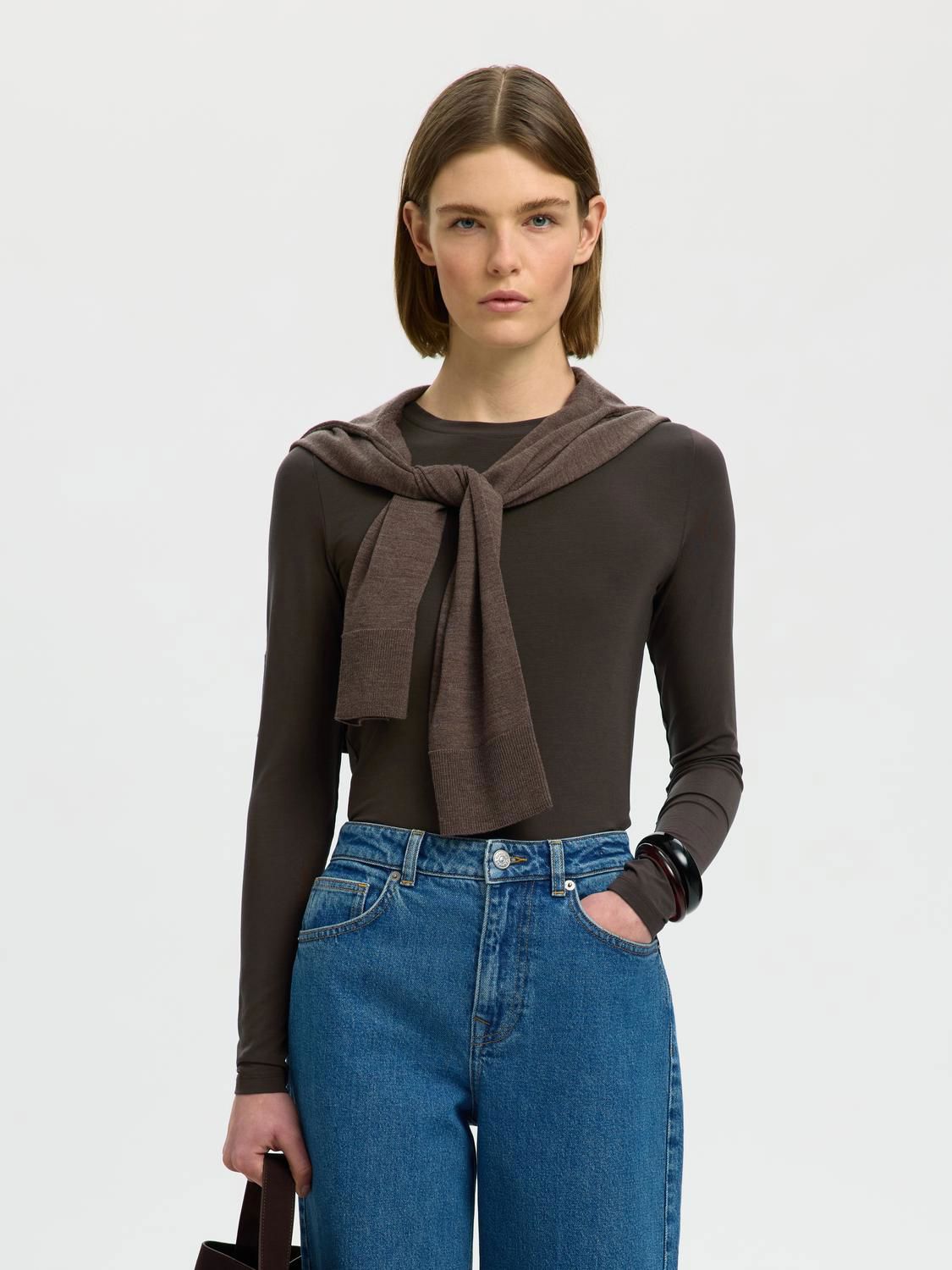 Slwmanja Ls O-Neck Noos Brun