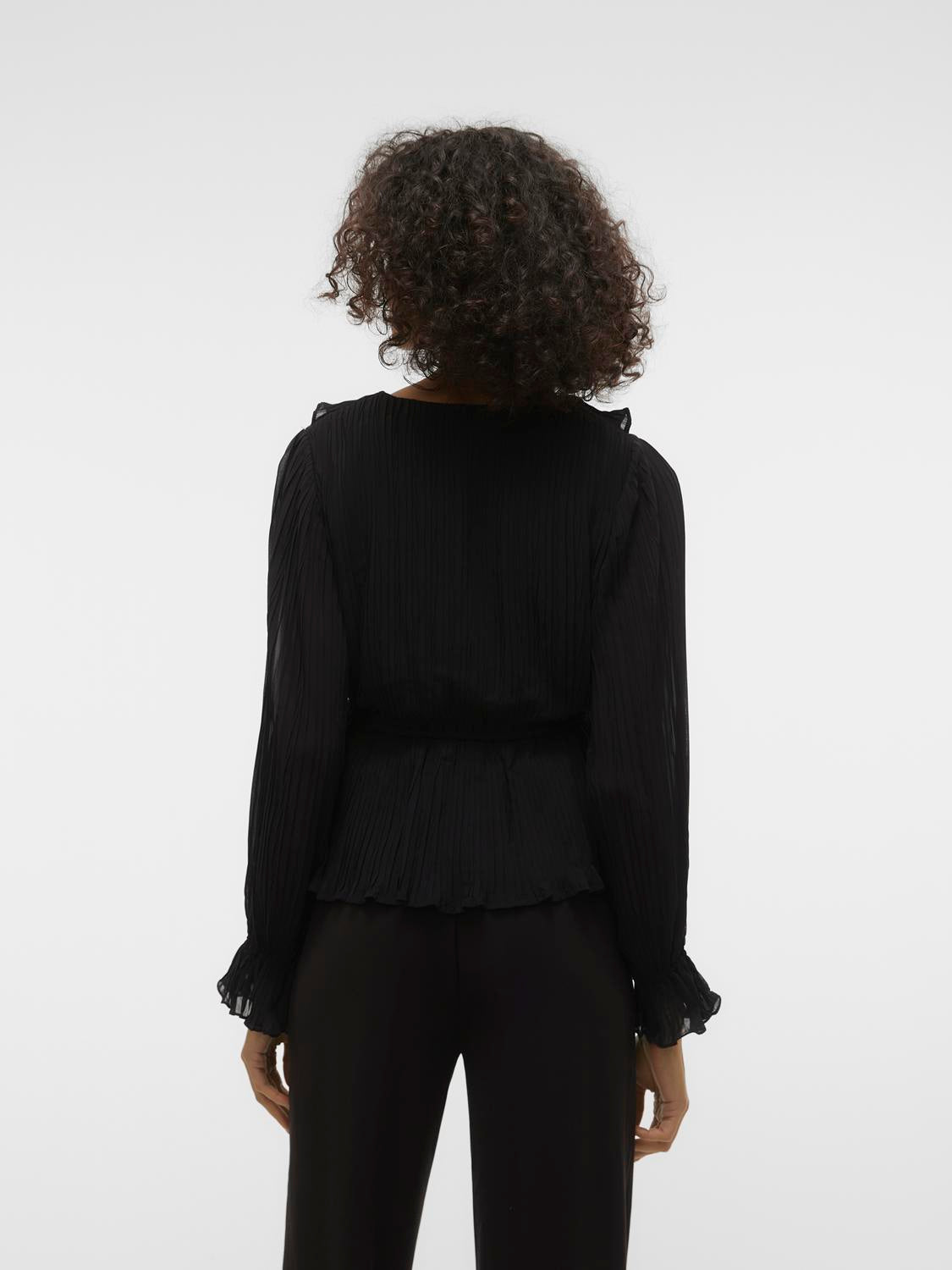 Vmdora L/s Frill Pleat Top Wvn Exp Sort