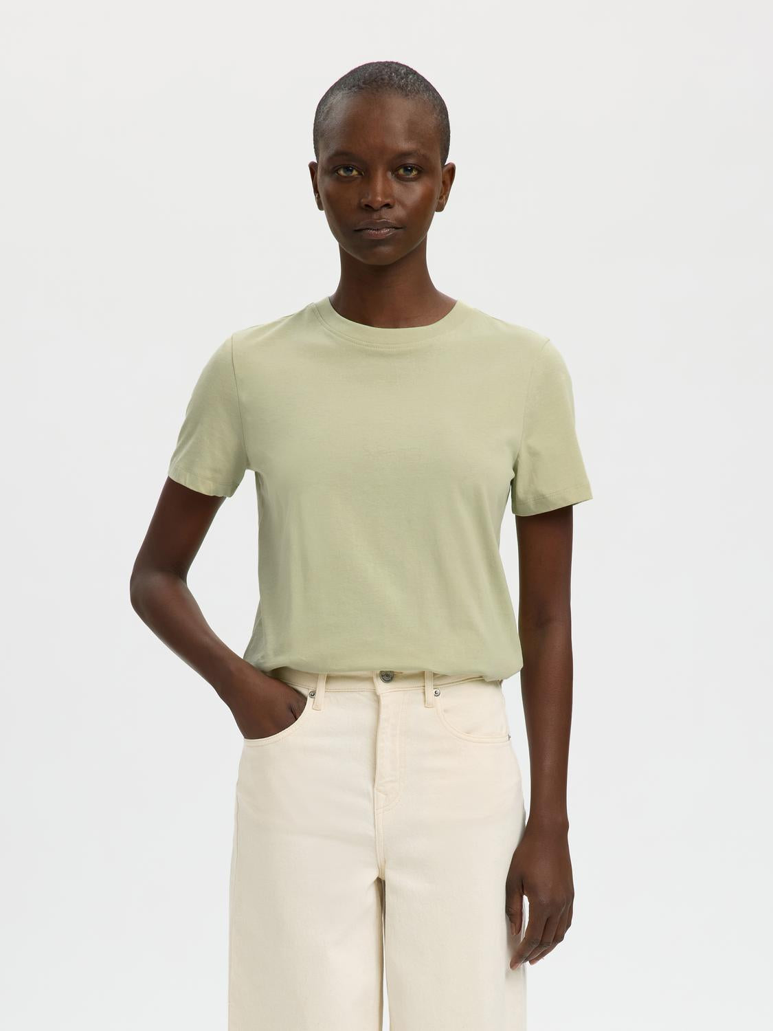 Slwmyessential Ss O-Neck Tee Noos Grønn