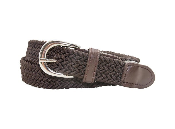 Belte 2,5cm elastisk Brun
