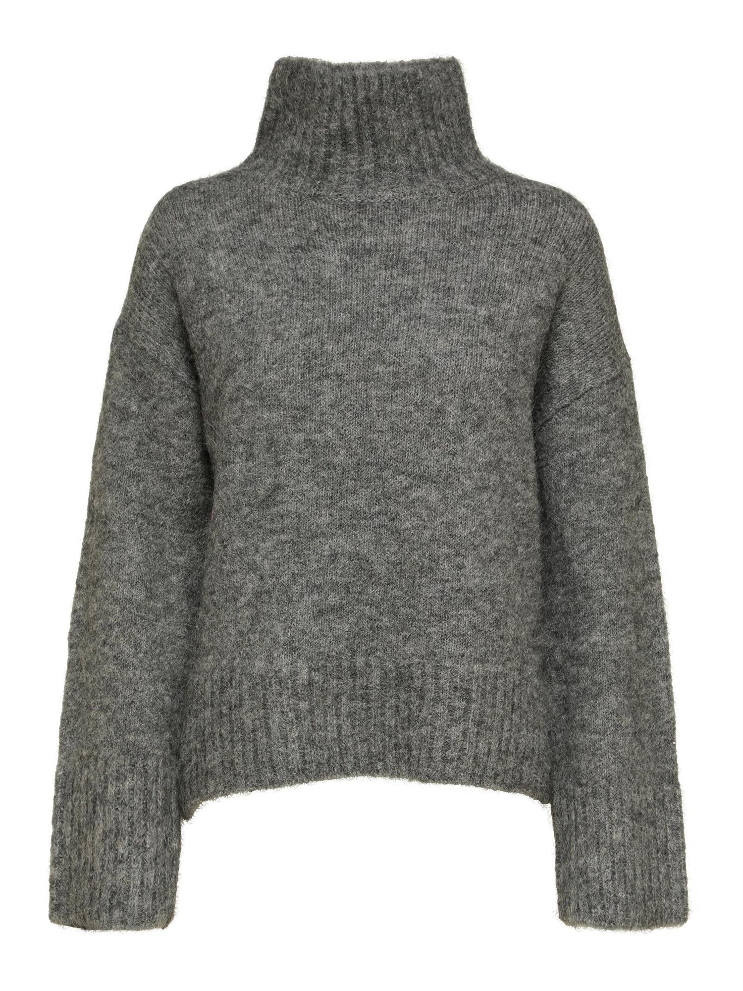 SLFGABELLA LS KNIT HIGH-NECK W Grå – LeneV Otta