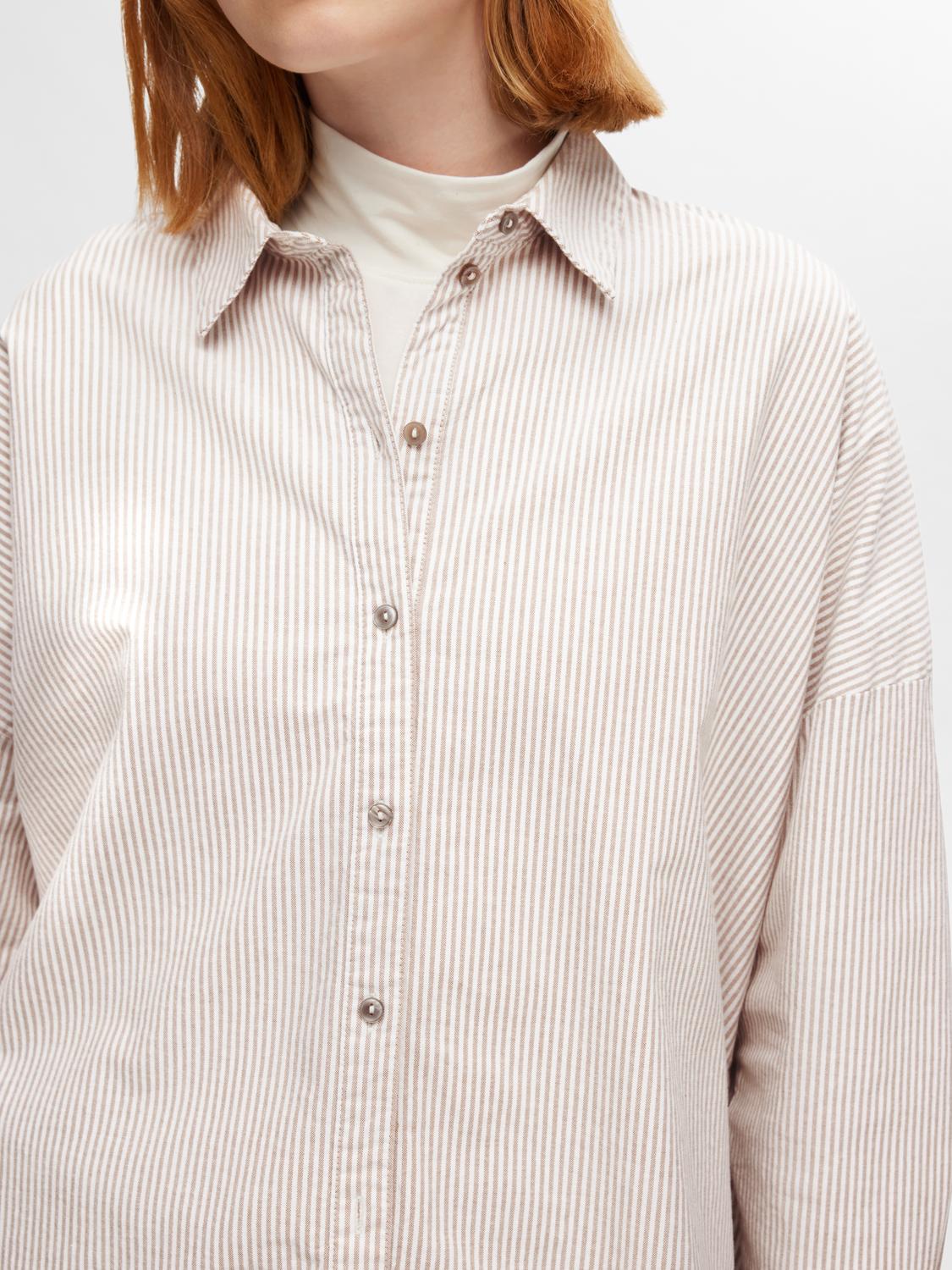 SLFNOVA LS OXFORD SHIRT NOOS Beige