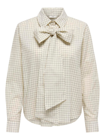 Jdycami L/s Bow Shirt Wvn Grå