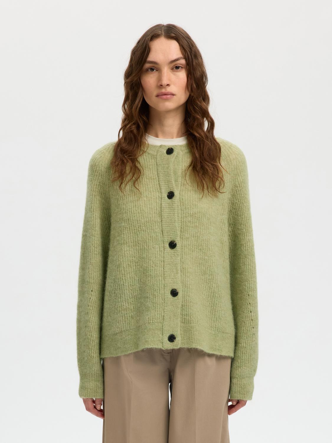 Slwlulu Ls Knit Short Cardigan Noos Grønn