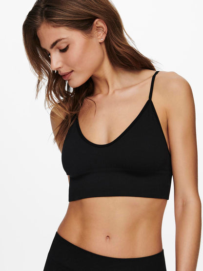 Onlvicky Rib Seamless Vneck Top Noos Acc Sort