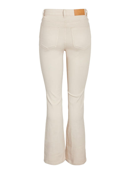 NMSALLIE HW FLARE JEANS Beige