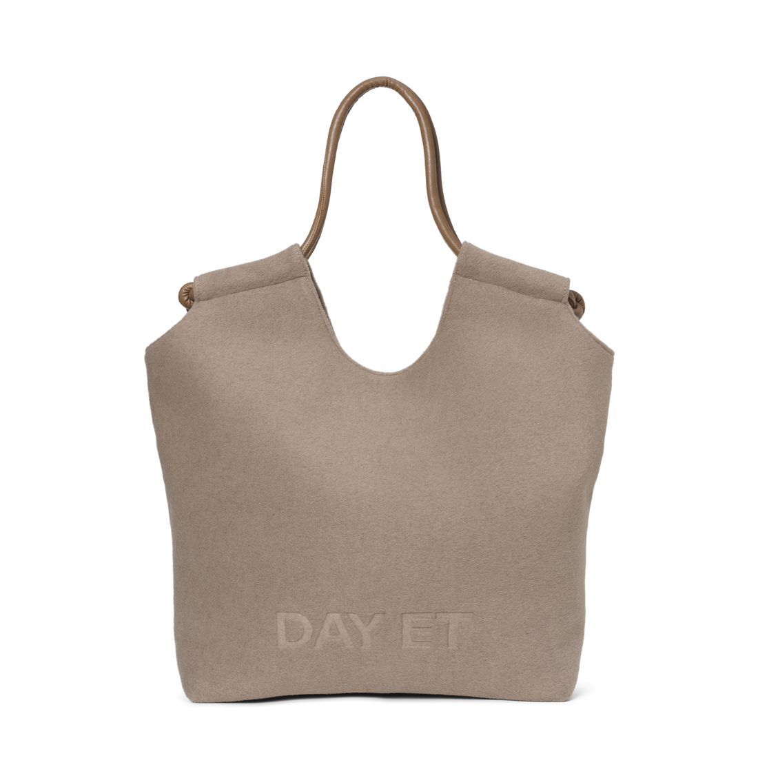 Day Woolen Tote Brun