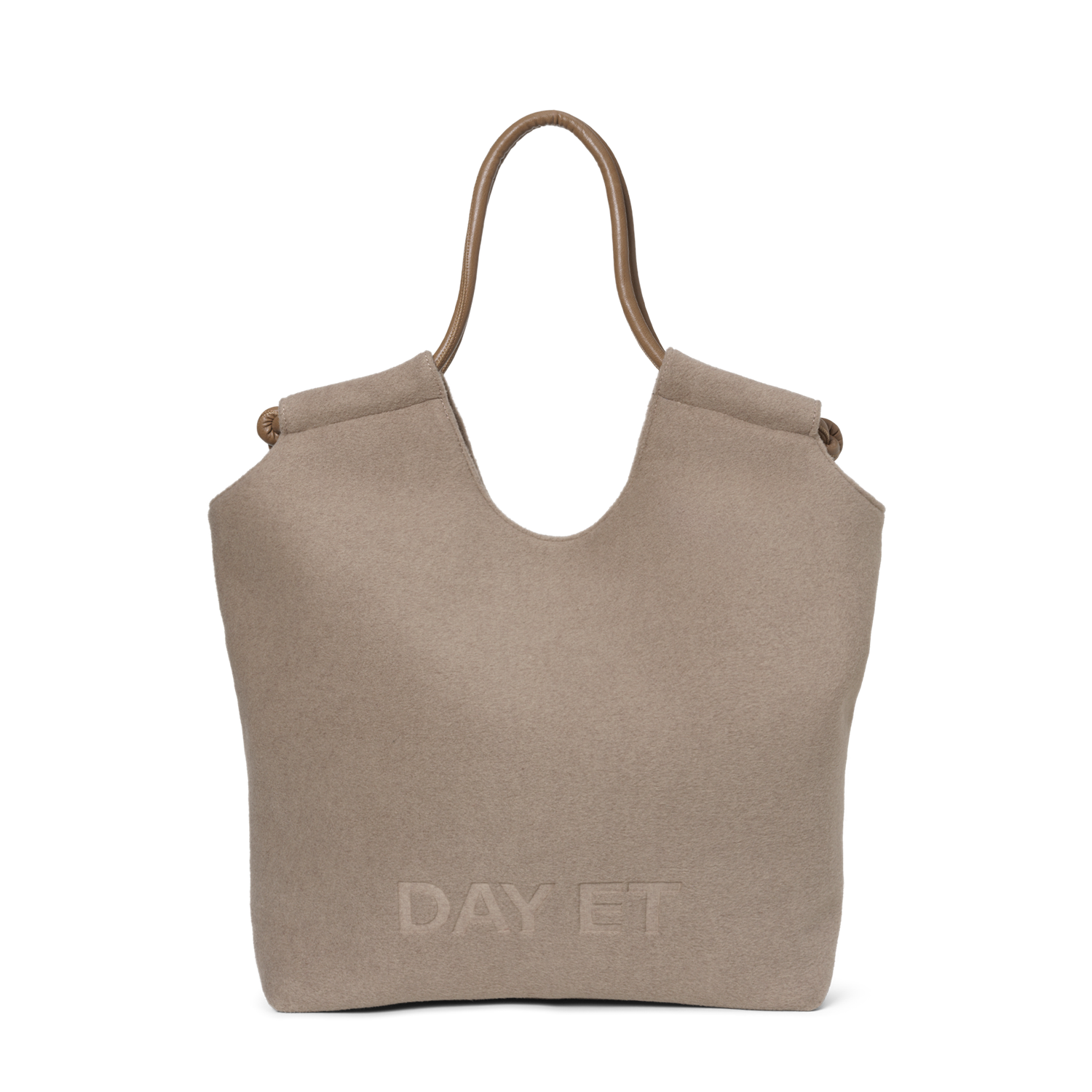 Day Woolen Tote Brun