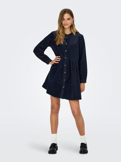 Jdyshiraz L/s Dress Wvn Dia Mørkeblå