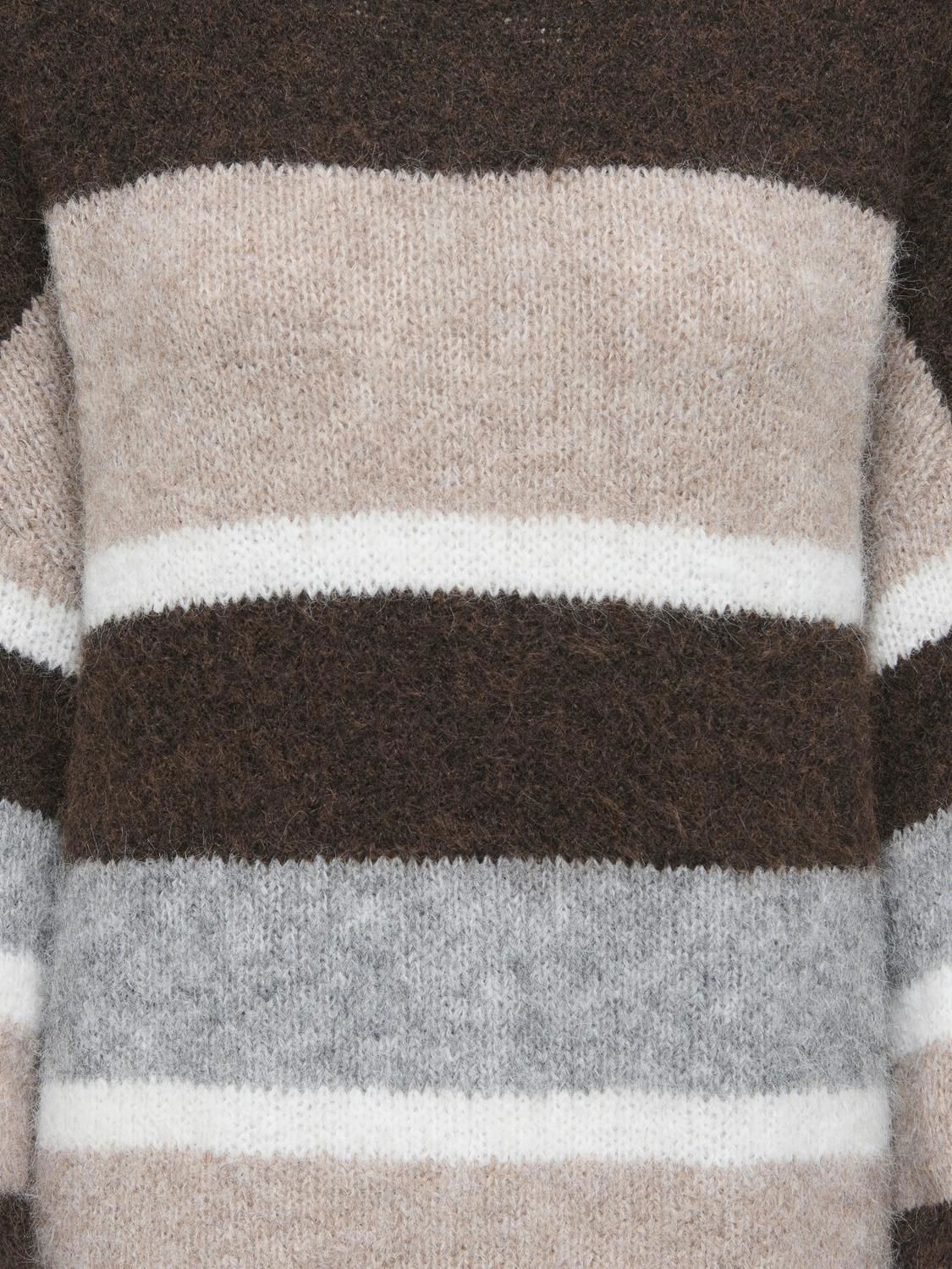 Jdyzoey Life L/s On Colorblock Pull Knt Brun