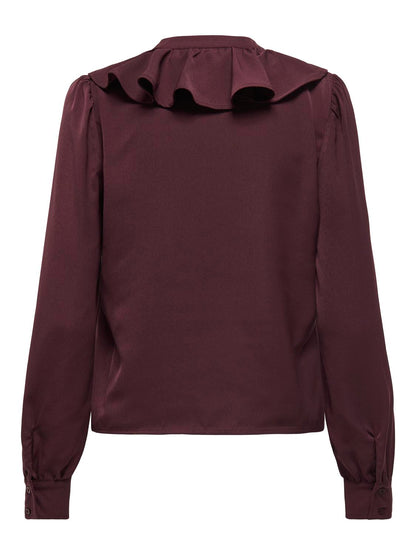 Onlthalia Life Ls V-Neck Frill Top Wvn Lilla