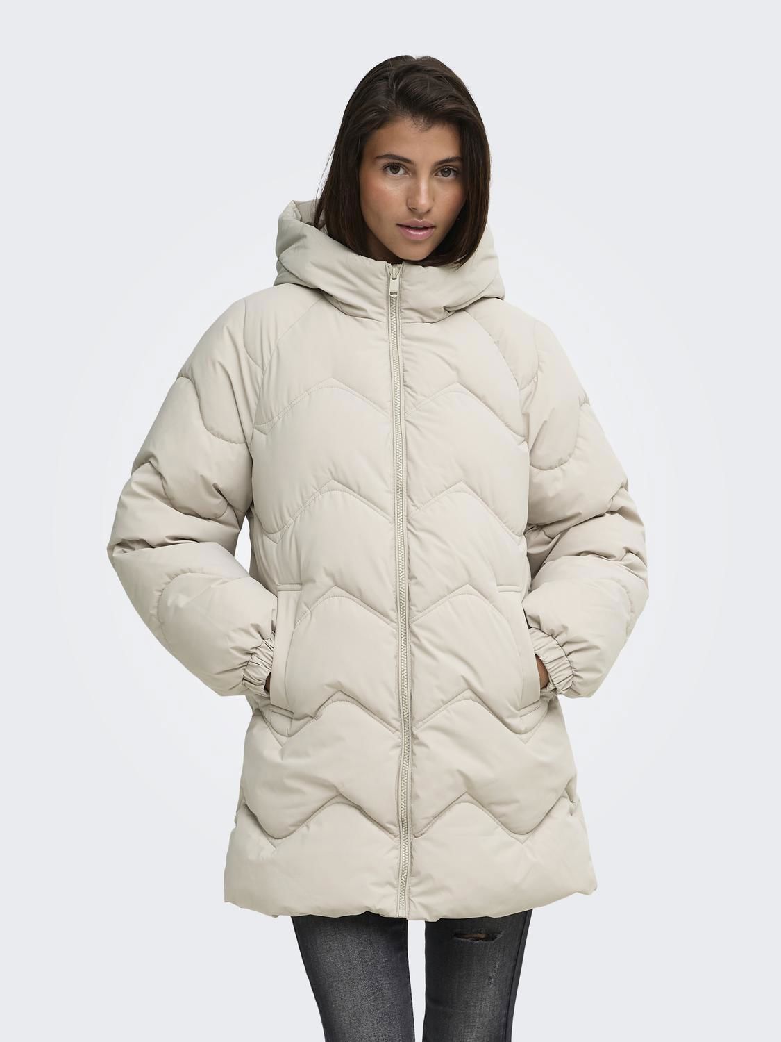 Jdypower Long Hood Puffer Otw Hab Beige