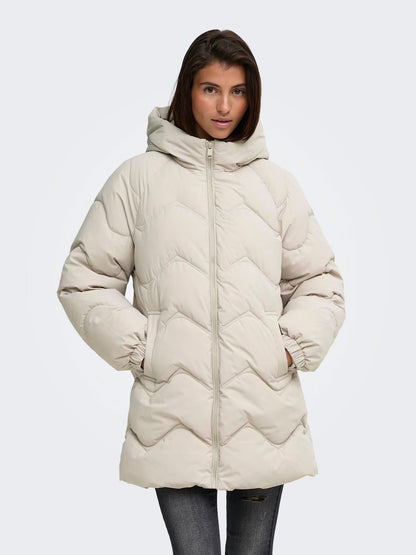 Jdypower Long Hood Puffer Otw Hab Beige