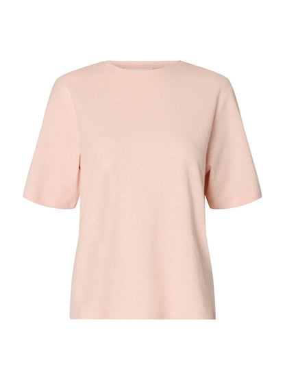 Slwada Ss Linen Blend Tee Noos Rosa