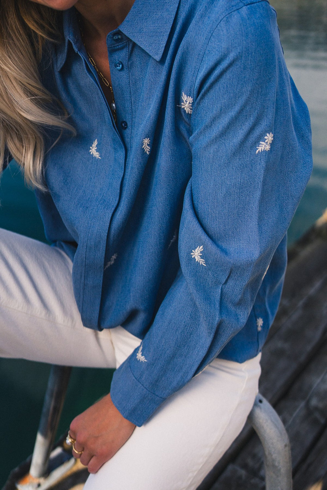 Rauspernilla Shirt Emb Blå