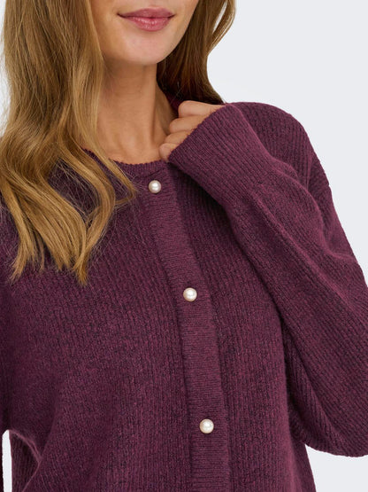 Jdylumi Life L/s Button Cardiga Knt Noos Burgunder