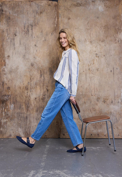 Pzanni Hw Jeans Barrel Leg Blå