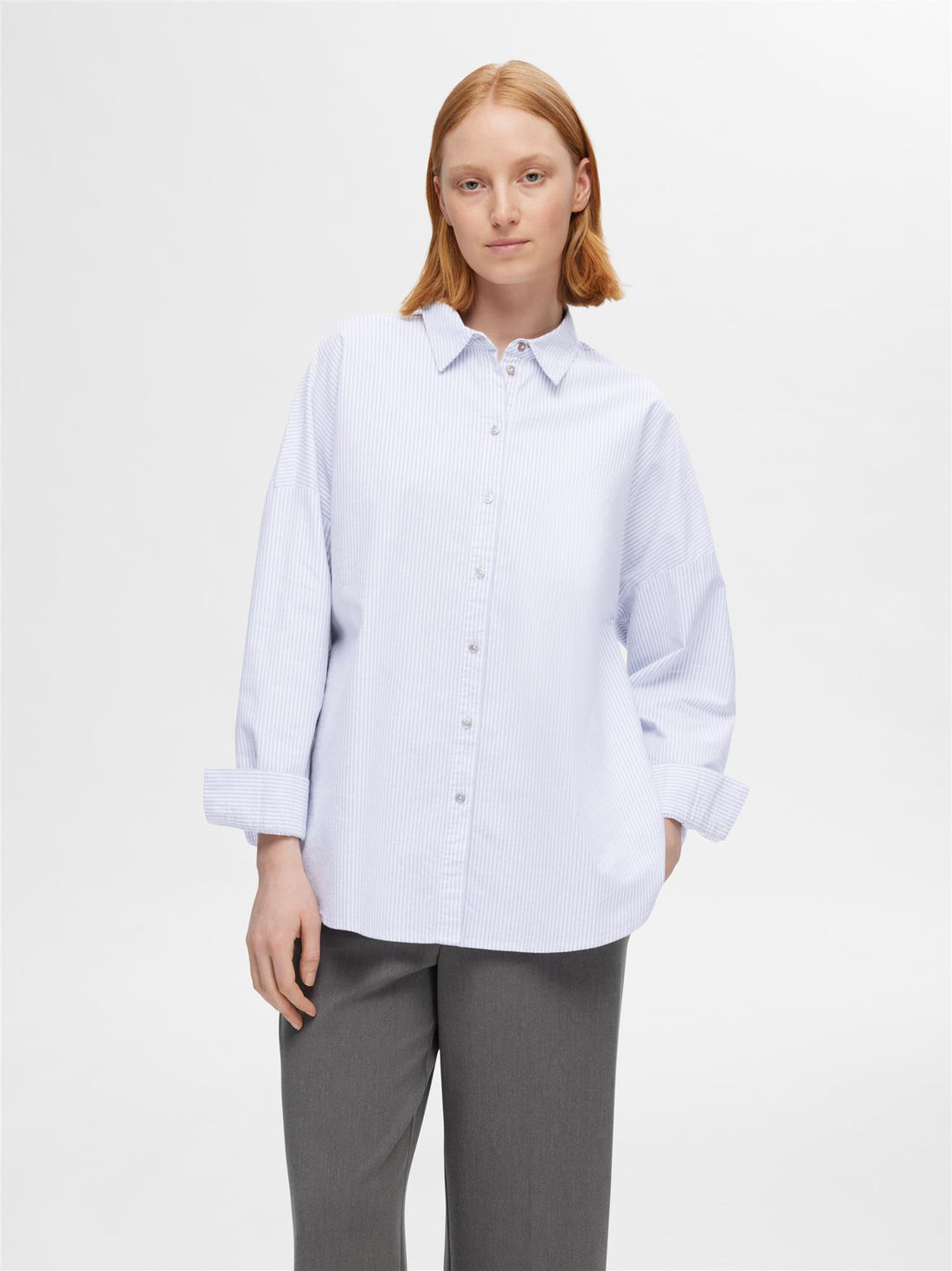 SLFNOVA LS OXFORD SHIRT NOOS Blå