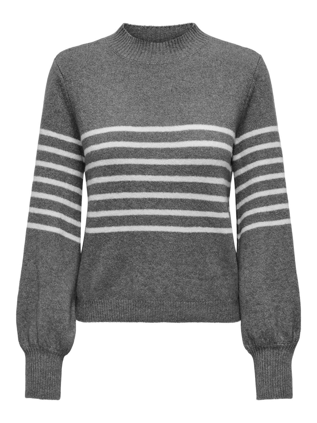 JDYLAYLA L/S HN STRIPE PULLOVER KNT Medium Grey Melange