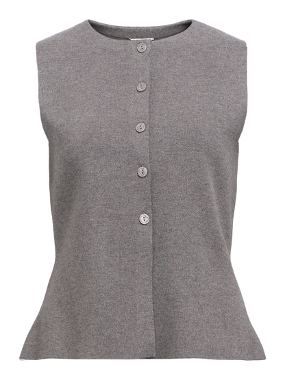 Objreynard Re Knit Vest Div Mellomgrå