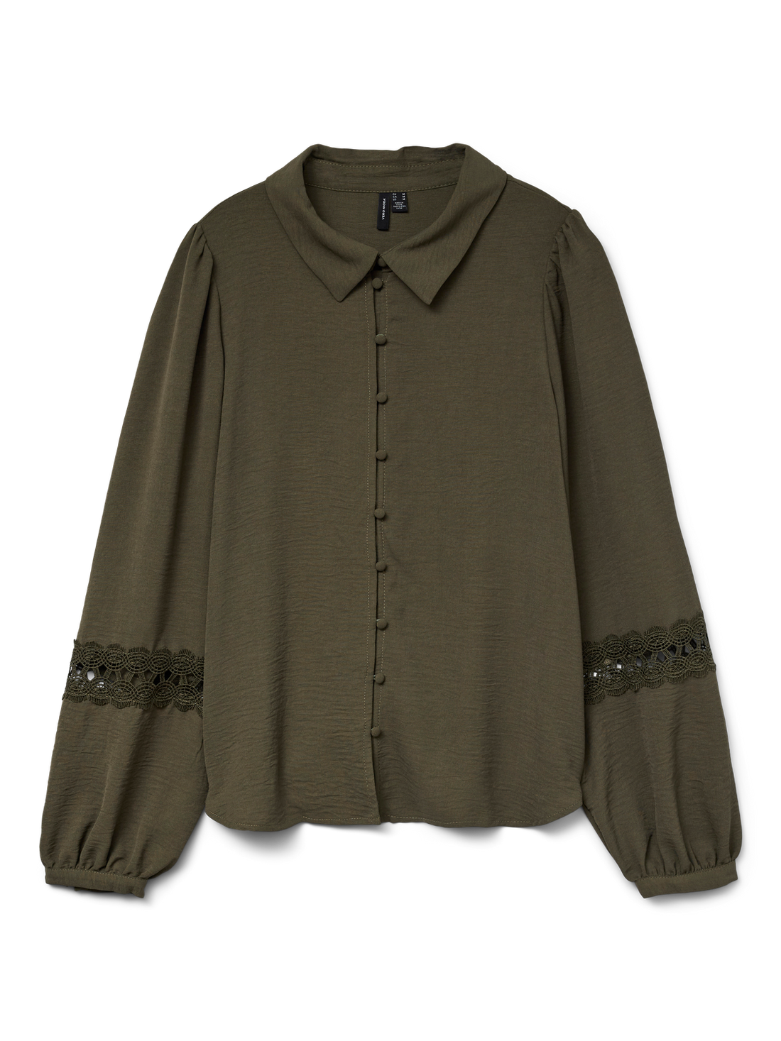 VMALVA LACE LS SHIRT WVN GA BOO Mellomgrønn