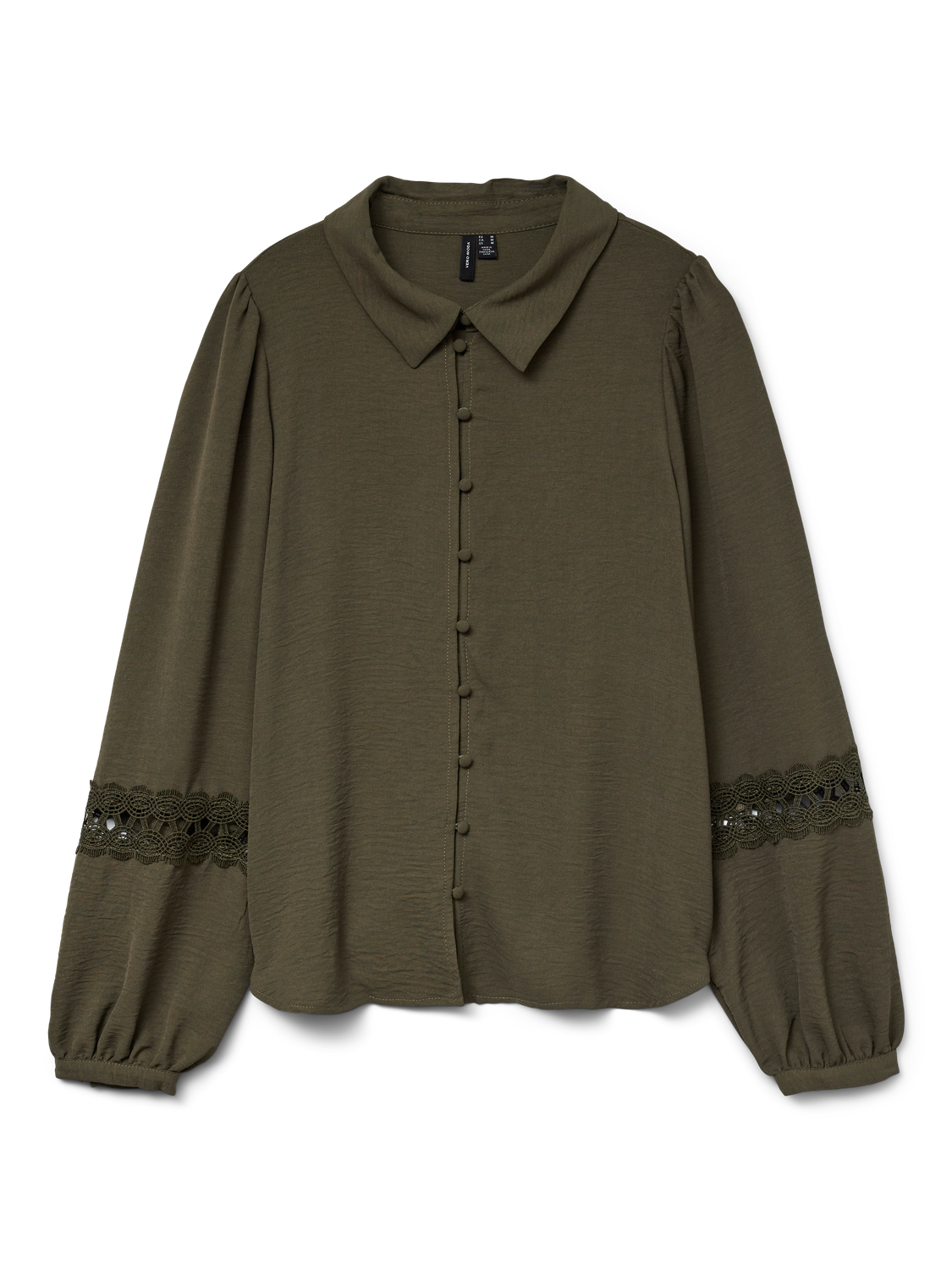 VMALVA LACE LS SHIRT WVN GA BOO Mellomgrønn