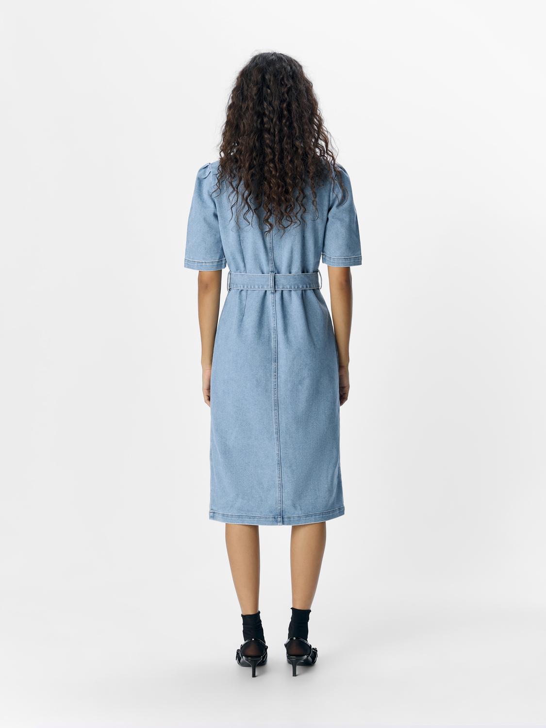 OBJCAROL DENIM DRESS REP Lyseblå