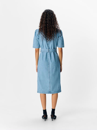 OBJCAROL DENIM DRESS REP Lyseblå