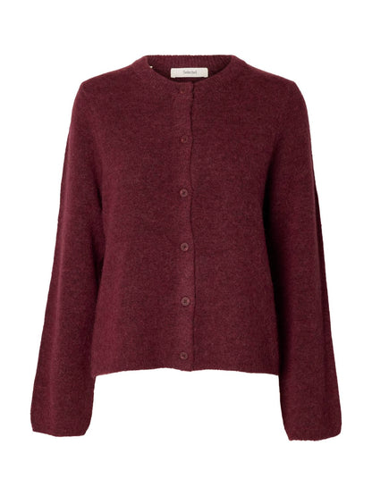 Slwlulu New Ls Knit Cardigan Noos Burgunder