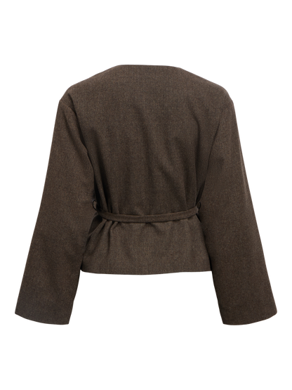 Objdarla Lo Short Jacket 142 Mørkebrun