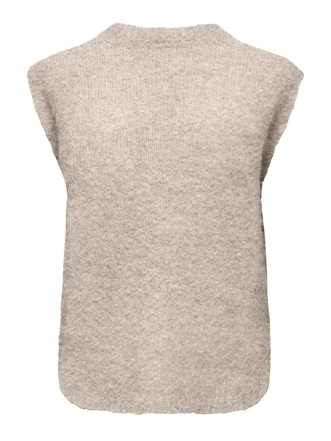 Onlbouble Sl O-Neck Zip Vest Knt Beige