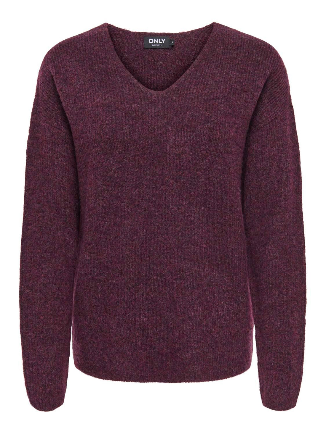 Onlcamilla V-Neck L/s Pullover Knt Noos Burgunder