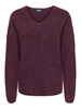 Onlcamilla V-Neck L/s Pullover Knt Noos Burgunder